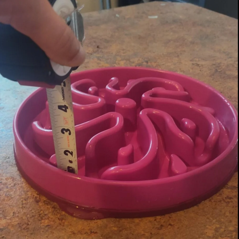 Large Pink Slow Feeder Dog Bowl